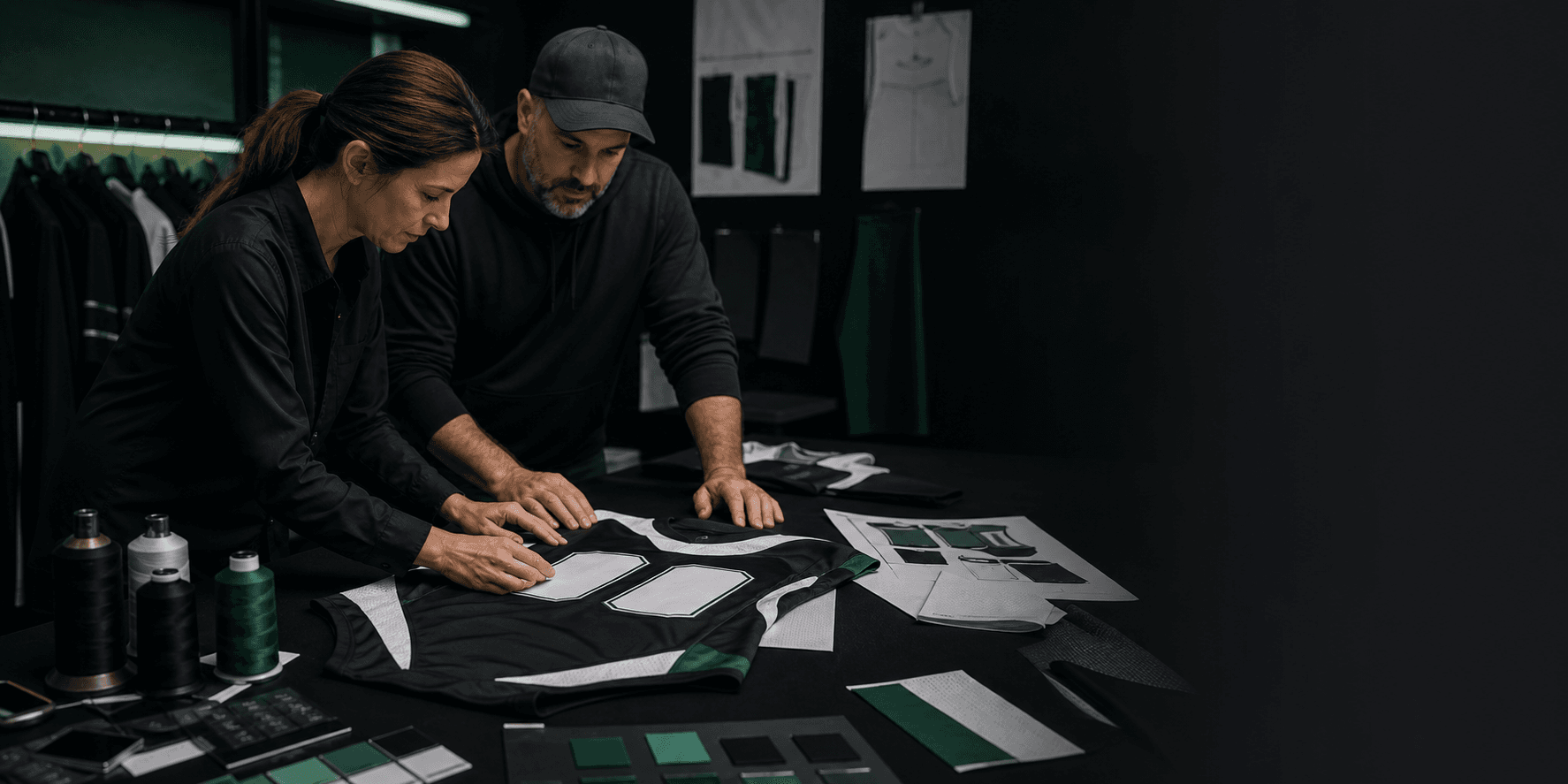 RUNZA designers creating a custom team jersey